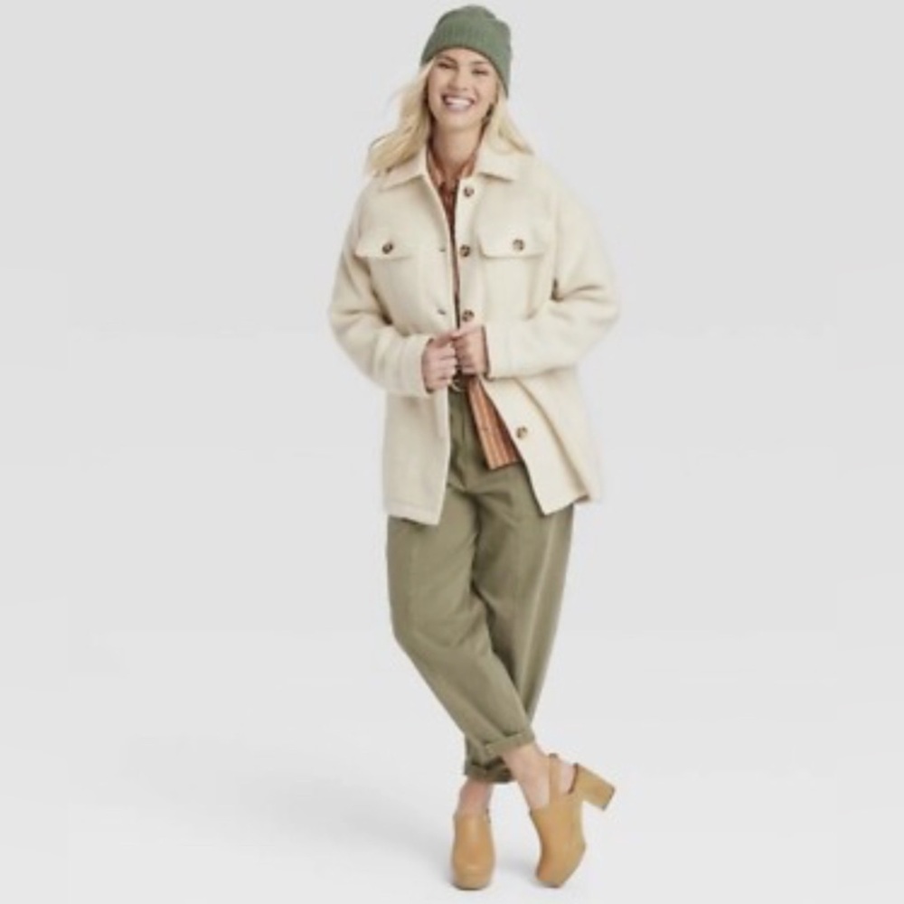 Universal Thread Brushed Oversized Off White Shac… - image 2